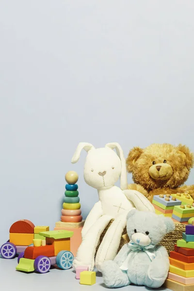 Toy Box Full Baby Kid Toys Container Teddy Bear Fluffy — 图库照片