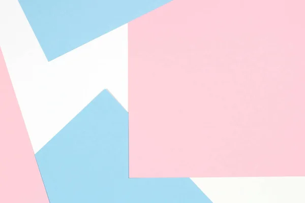 Abstract geometric pastel color paper texture background with light blue, pink and white colors — Stock Photo, Image