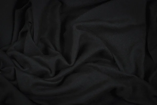 Abstraktní námořní modrá textilie textilní tkaniny materiál textury pozadí. Horní pohled — Stock fotografie