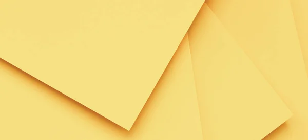 Αφηρημένο μονόχρωμο δημιουργικό χαρτί υφή φόντο. Ελάχιστο γεωμετρικό παστέλ κίτρινο χρώμα σχήματα και γραμμές. Άνω όψη — Φωτογραφία Αρχείου