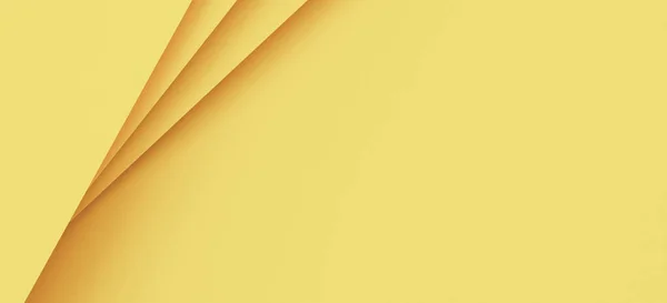 Absztrakt monokróm kreatív papír textúra banner háttér. Minimális geometrikus sárga színformák és vonalak. Felülnézet — Stock Fotó
