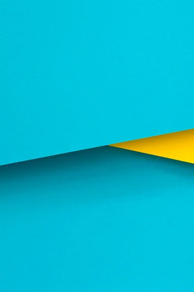 Αφηρημένο χρώμα χαρτιά γεωμετρία επίπεδη lay σύνθεση φόντο με μπλε και κίτρινες αποχρώσεις — Φωτογραφία Αρχείου