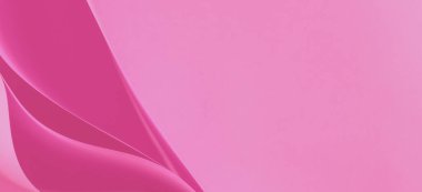 Soyut renkli kağıt geometri kompozisyonu. Tek renkli arkaplan. Pastel pembe renkli, eğri çizgili ve şekilli.