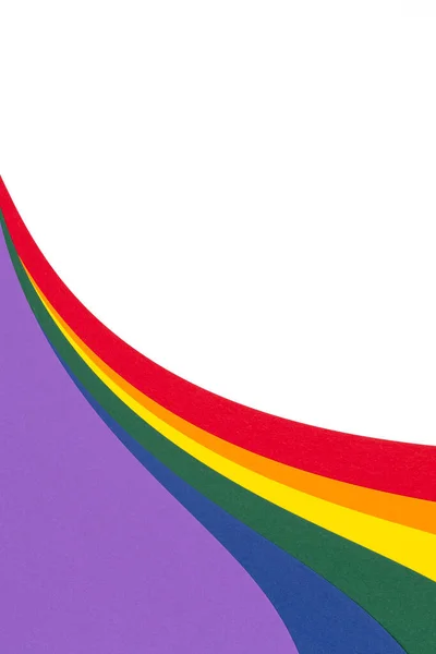 Lgbtq Cores Layout Papel Bandeira Fundo Branco Comunidade Orgulho Arco — Fotografia de Stock