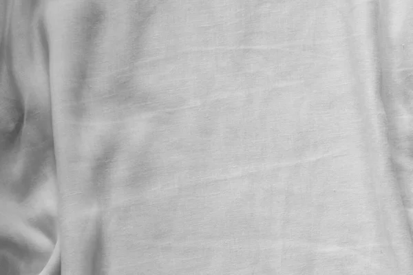 Beyaz Buruşmuş Kumaş Dokusu Arka Planı Doğal Keten Organik Eko — Stok fotoğraf