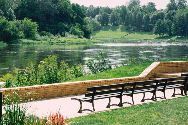 View Nemunas River Embankment Druskininkai Lithuania Druskininkai Resort Health Promotion — Foto de Stock