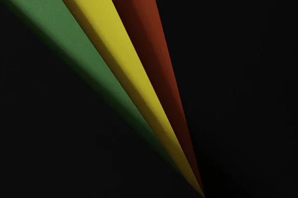 Astratto Sfondo Geometrico Colore Nero Rosso Giallo Verde Storia Nera — Foto Stock