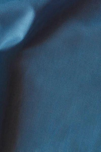 Abstrato Crumpled Tecido Linho Textura Fundo Cor Azul Natural Tingido — Fotografia de Stock