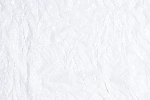 Białe Plastikowe Tło Zgnieciony Plastikowy Celofan Refleksja Światła Cienia Zmarszczek — Zdjęcie stockowe