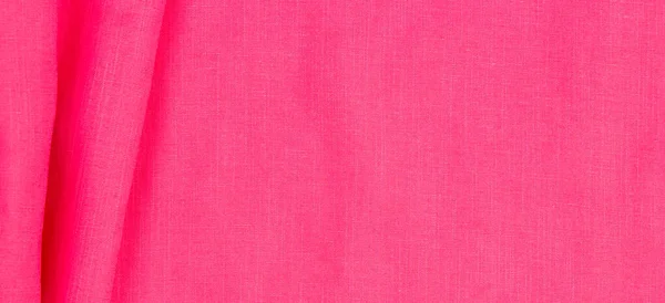 Анотація Лляної Суміші Хвилястої Тканини Текстури Фону Рожевий Колір Пофарбованого — стокове фото