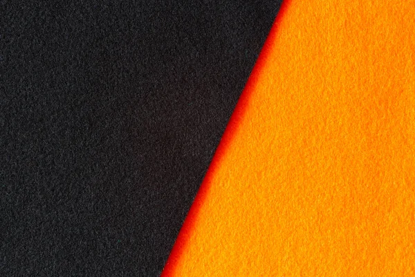 Pomarańczowy Czarny Kolor Filcu Tekstylia Tekstury Tła Widok Góry Przestrzeń — Zdjęcie stockowe