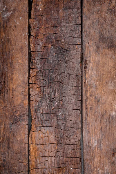 Dark old cracked wood plank texture background top view — Stock Photo, Image
