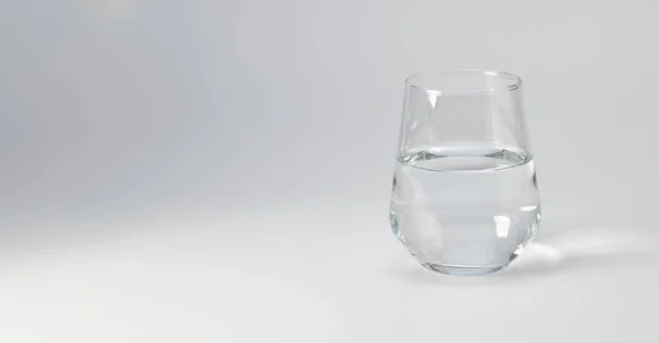 Glass Clean Water White Background Copy Space Banner — Foto Stock