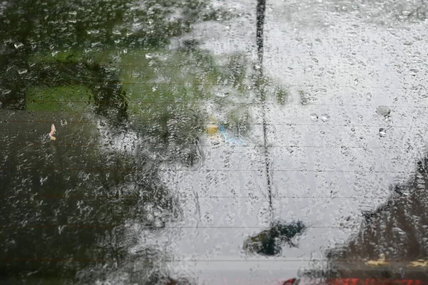 Reflection Glass Car Background Texture Raindrops Стоковое Фото