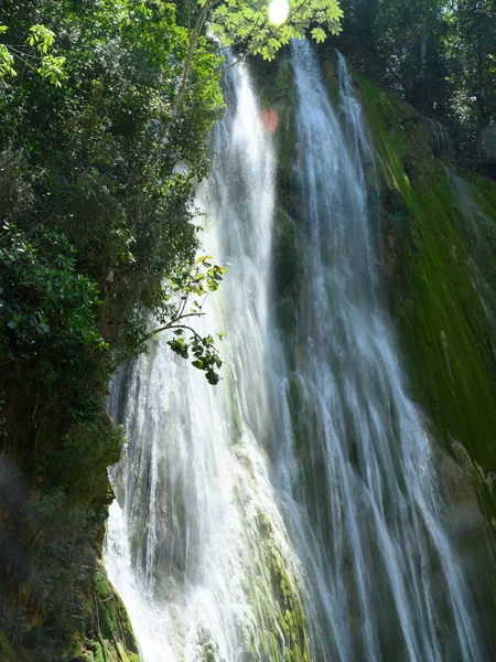 Фотография Водопада Сделана Доминиканской Республике Тропических Лесах Картина Джунглей Водой — стоковое фото