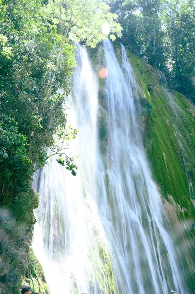 Фотография Водопада Сделана Доминиканской Республике Тропических Лесах Картина Джунглей Водой — стоковое фото