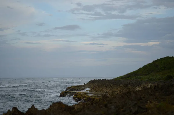 Bilden Visar Hur Atlanten Rasar Hur Vågorna Kryper Upp Till — Stockfoto