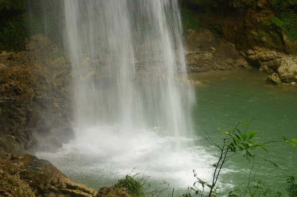 Fabulous Wild Environment Falls Espanola Island Perfectly Water Mirror Outdoor — Stock Photo, Image