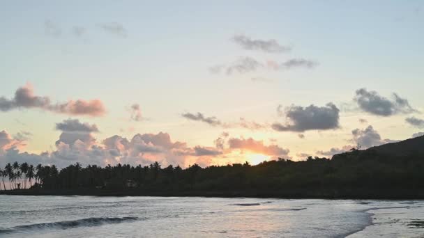 Video Shows Set Tropical Beach Carribbean Sea Exótico Sol Otoño — Vídeo de stock