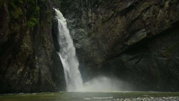 Video Pokazuje Ogromny Wodospad Karaibskiej Wyspie Dominikany Film Natury Piękne — Wideo stockowe