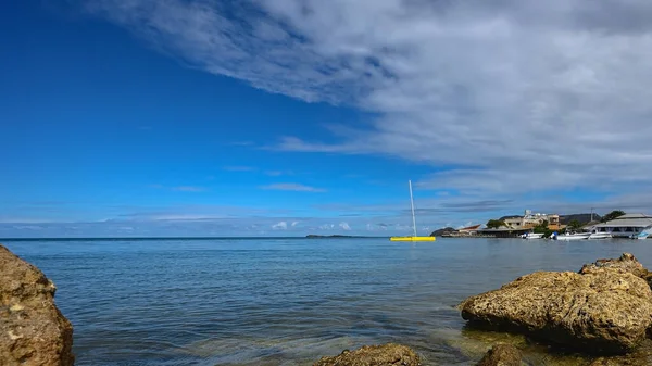 Tropikalna Plaża Wyspie Haiti Niesamowity Brzeg Morza Karaibskiego Doskonała Panorama — Zdjęcie stockowe