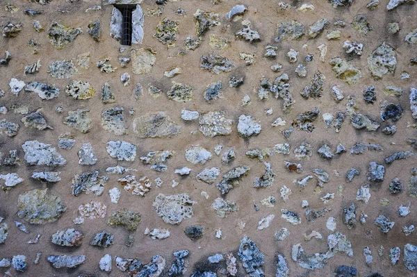 Alte Graue Ziegelmauer Foto Der Oberfläche Der Alten Steinigen Mauer — Stockfoto