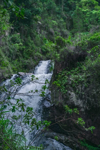 Fotoğraf Dağ Nehrinin Aktığı Kayalık Bir Vadi Gösteriyor Nehir Büyük — Stok fotoğraf