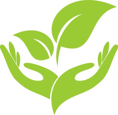 Yapraklar, bitkiler, eller, bahçıvan, naturopath ve doğa logosu, ikon 