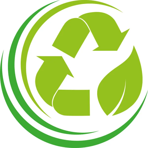 Flechas Reciclaje Manos Reciclaje Medio Ambiente Logotipo Icono — Vector de stock