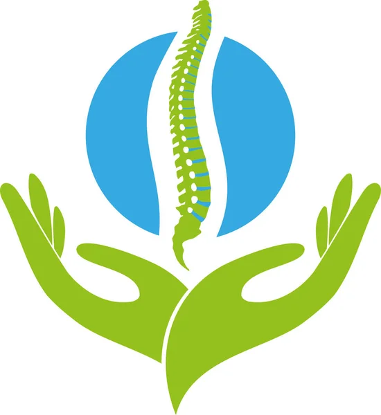 Two Hands Spine Orthopedics Massage Logo — Stock vektor