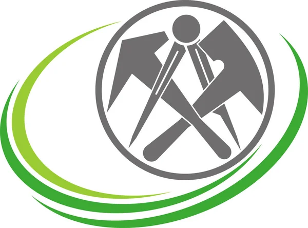 Peralatan Alat Atap Tukang Logo - Stok Vektor