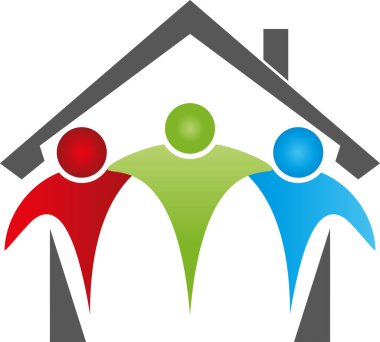 Üç kişi, ortaklar, takım, arkadaşlar, aile, logo