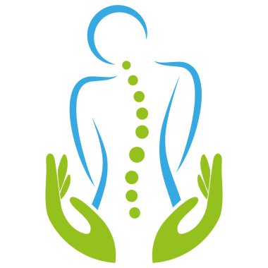 Ortopedi, kiropraktör, masaj, naturopat logosu.