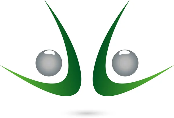 Dua Orang Orang Olahraga Kebugaran Tim Keluarga Logo - Stok Vektor