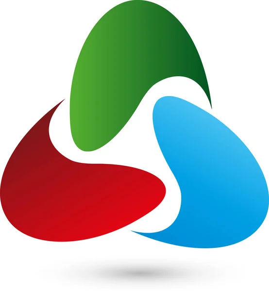 Tre Gocce Ambiente Servizi Riciclaggio Logo — Vettoriale Stock