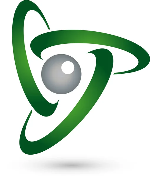 Koule Mnoho Kruhů Vesmír Služby Logo — Stockový vektor