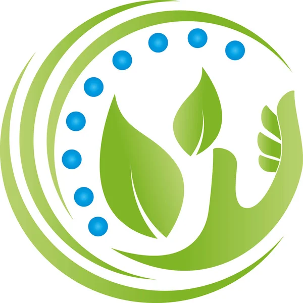 Ortopedico Chiropratico Massaggio Logo Naturopata — Vettoriale Stock