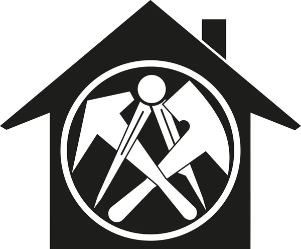 Strumenti Copertura Roofer Handyman Logo Icona — Vettoriale Stock