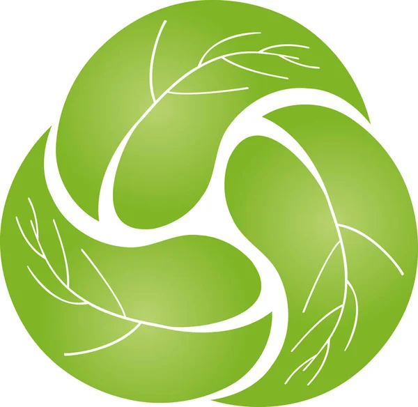 Lehdet Kierrätys Ympäristön Logo Wellness Logo Puutarhurin Logo — vektorikuva