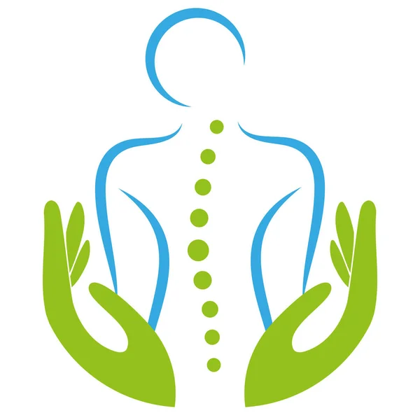 Ortopédico Quiroprático Massagem Logotipo Naturopata — Vetor de Stock