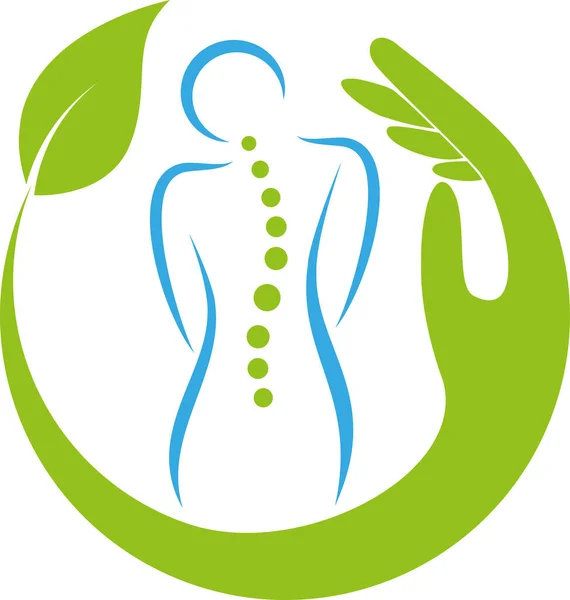 Ortopedi Chiropractor Pijat Logo Naturopath - Stok Vektor