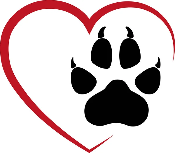 Szív Mancs Kutyák Szív Kutyáknak Állatorvos Logó — Stock Vector