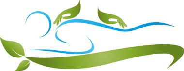 Ortopedi, fizik tedavi, masaj, kiropraktör logosu.