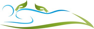 Ortopedi, fizik tedavi, masaj, kiropraktör logosu.