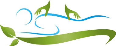 Ortopedi, fizik tedavi, masaj, kiropraktör logosu.