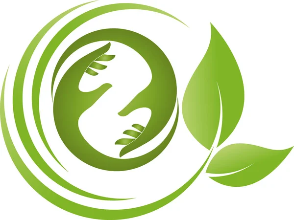 Feuilles Plantes Jardinier Bien Être Naturopathe Logo — Image vectorielle