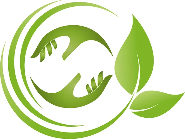 Daun Tanaman Tukang Kebun Kesehatan Naturopath Logo - Stok Vektor