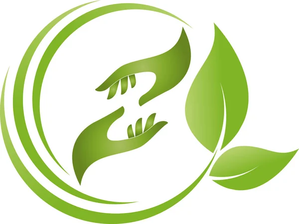 Листья Растения Садовник Оздоровление Натуропат Логотип — стоковый вектор