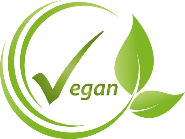 Daun Tanaman Vegan Vegetarian Alam Logo - Stok Vektor