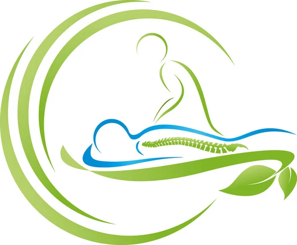 Logotipo Ortopédico Fisioterapia Masaje Quiropráctico — Archivo Imágenes Vectoriales